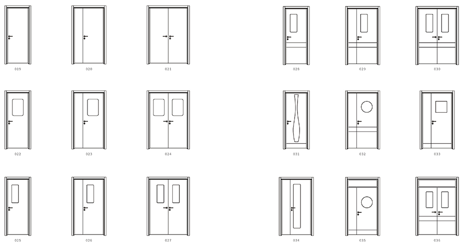 医用门款式图