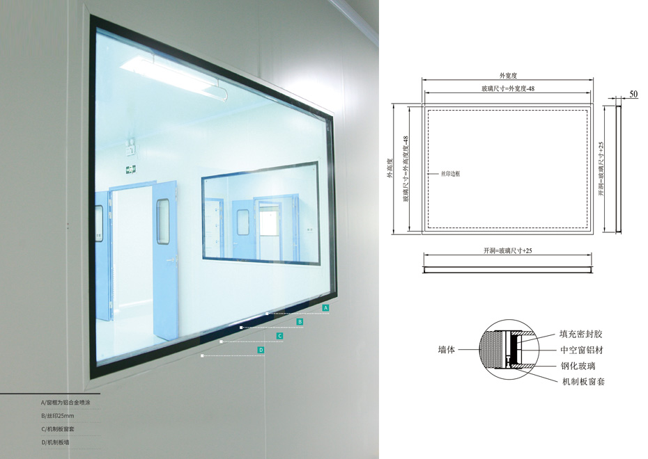 中空洁净窗机制板式